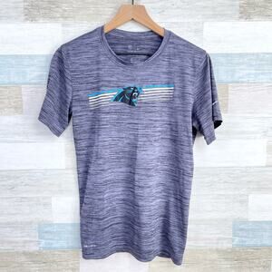 Carolina Panthers Nike Tee Gray NFL Football Graphic Logo Dri Fit Mens Small